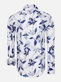 Wam Denim Overhemd Lange Mouwen|Santorini White Floral Print Overhemd Lange Mouw