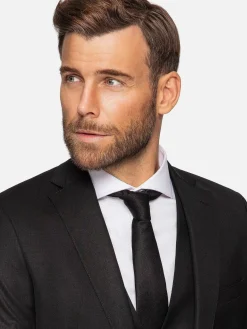 Wam Denim Colberts|Scottsville Notch Lapel Black Suit Colbert
