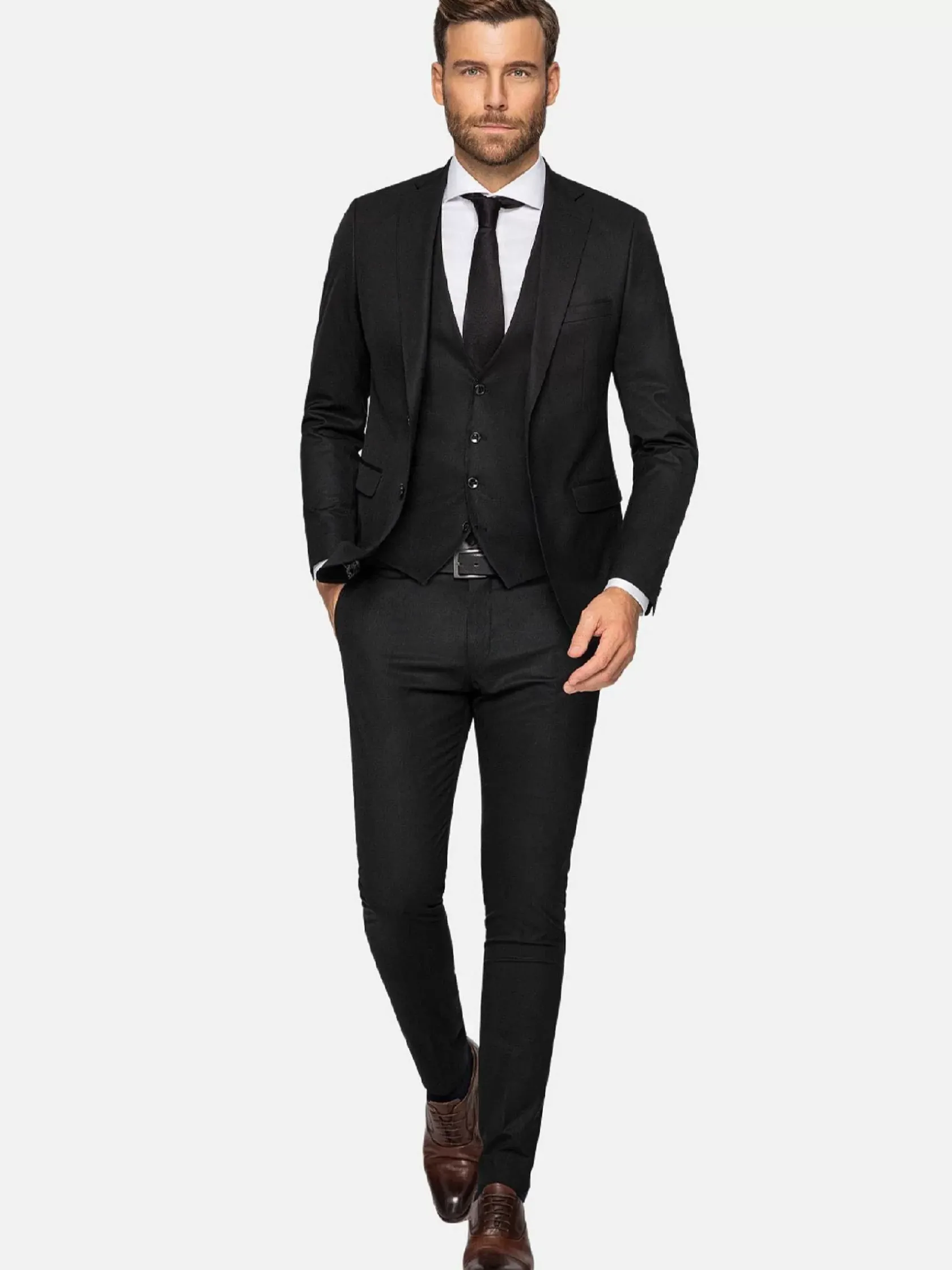 Wam Denim Vesten|Scottsville Slim Fit Black Suit Gilet