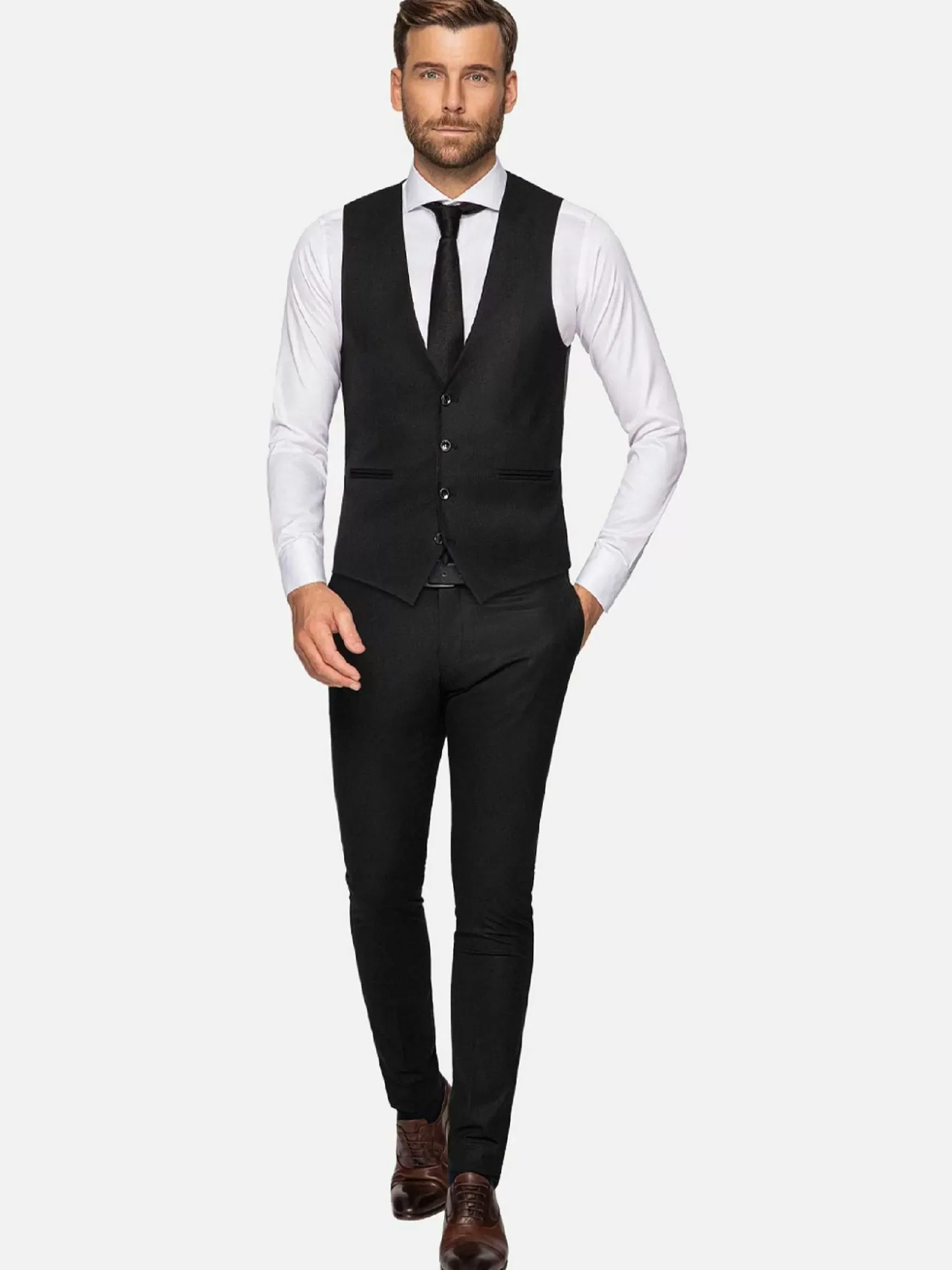 Wam Denim Vesten|Scottsville Slim Fit Black Suit Gilet