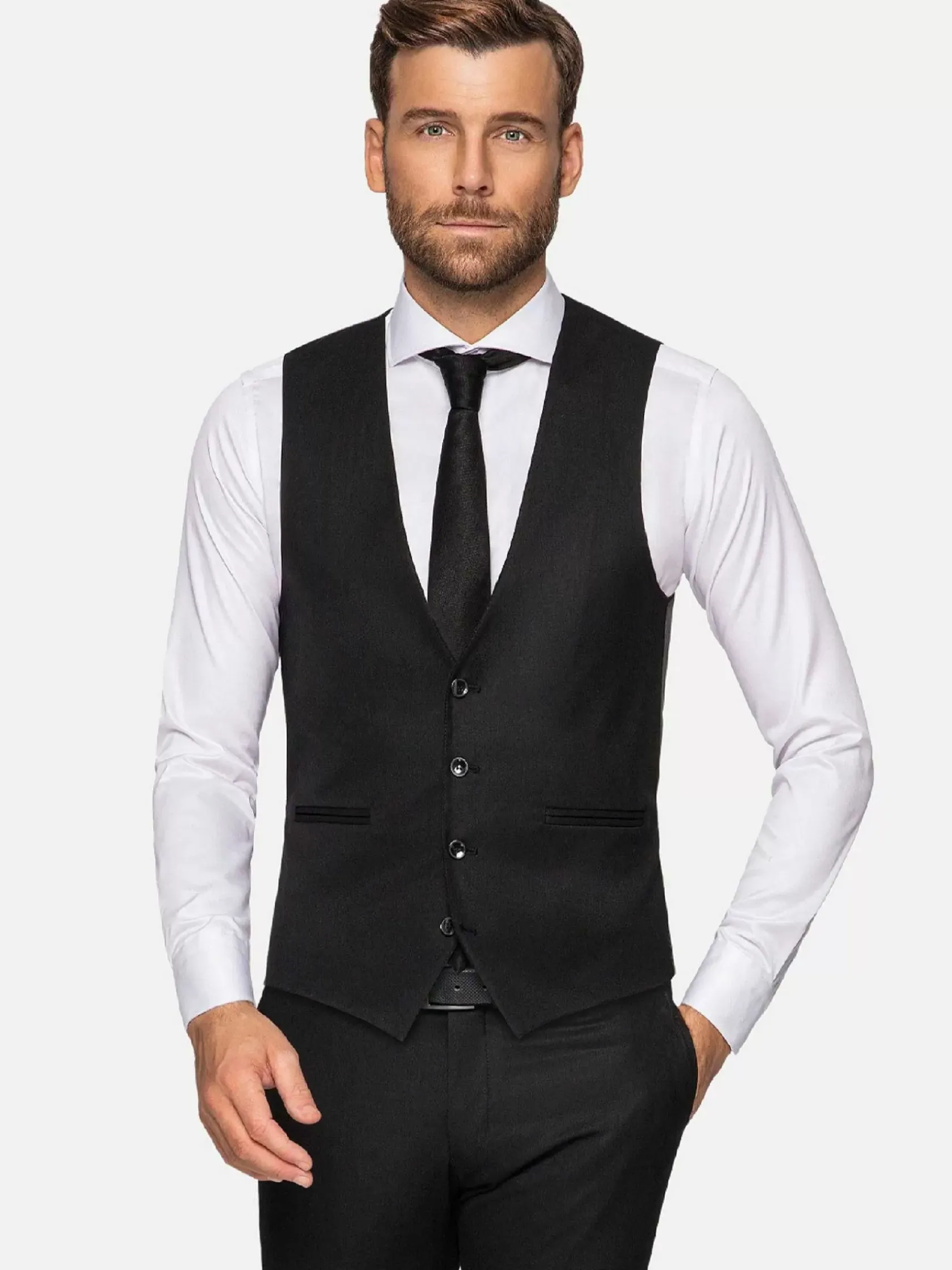 Wam Denim Vesten|Scottsville Slim Fit Black Suit Gilet