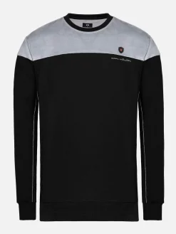 Wam Denim Sweaters|Sedona Round-Neck Grey Black Sweater
