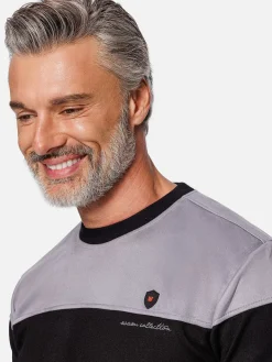 Wam Denim Sweaters|Sedona Round-Neck Grey Black Sweater