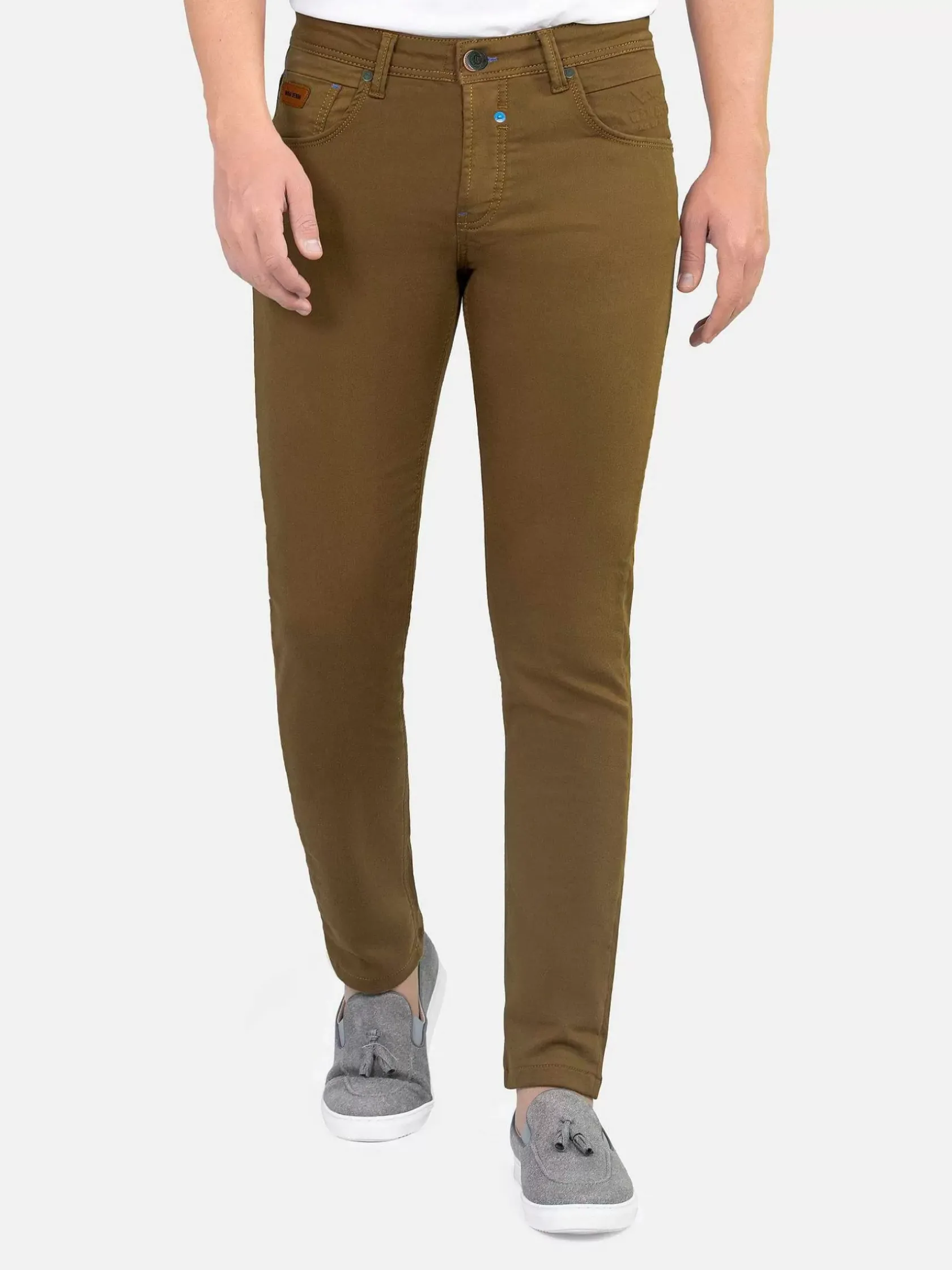Wam Denim Jeans|Serengeti Stretchy Slim Fit Dark Beige Jeans