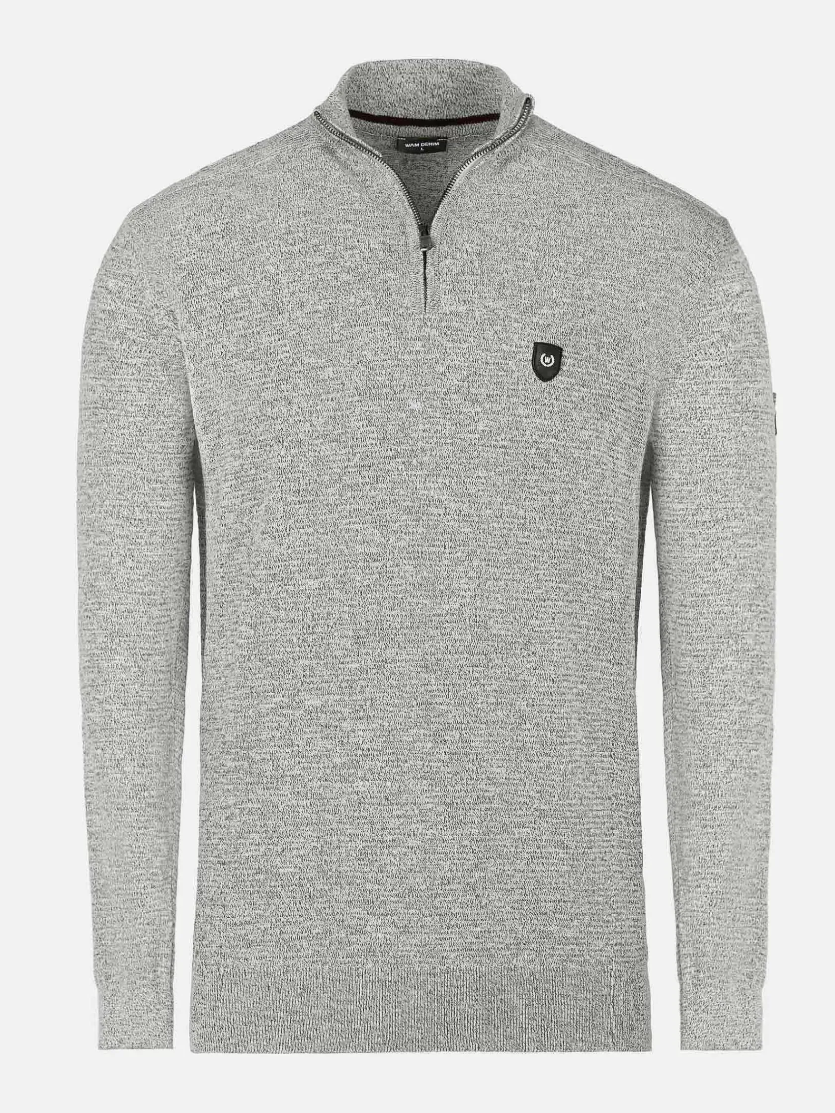 Wam Denim Sweaters|Sharon Half Zip Grey Sweater