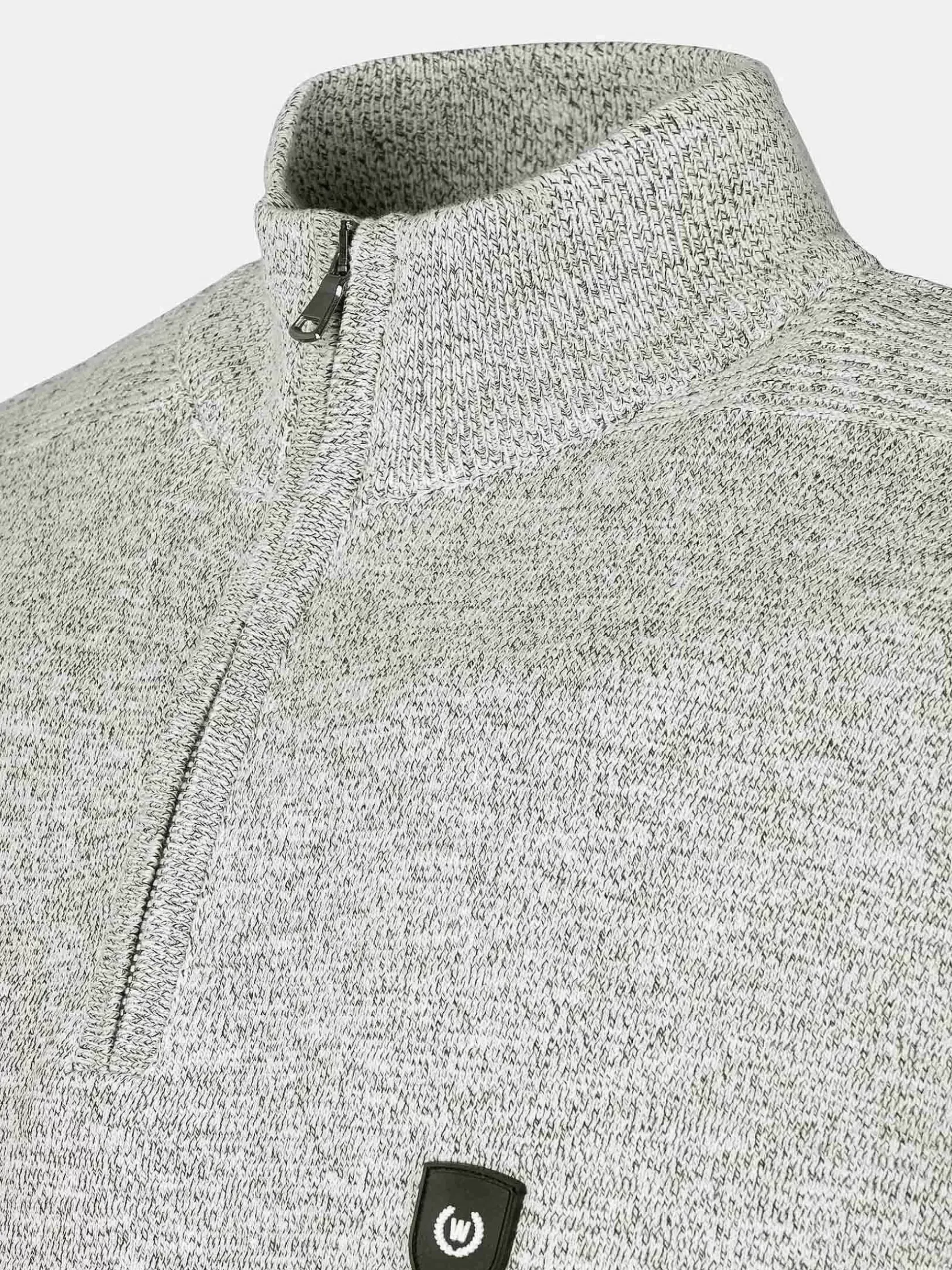 Wam Denim Sweaters|Sharon Half Zip Grey Sweater