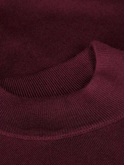 Wam Denim Sweaters|Siena Round-Necked Dark Red Sweater
