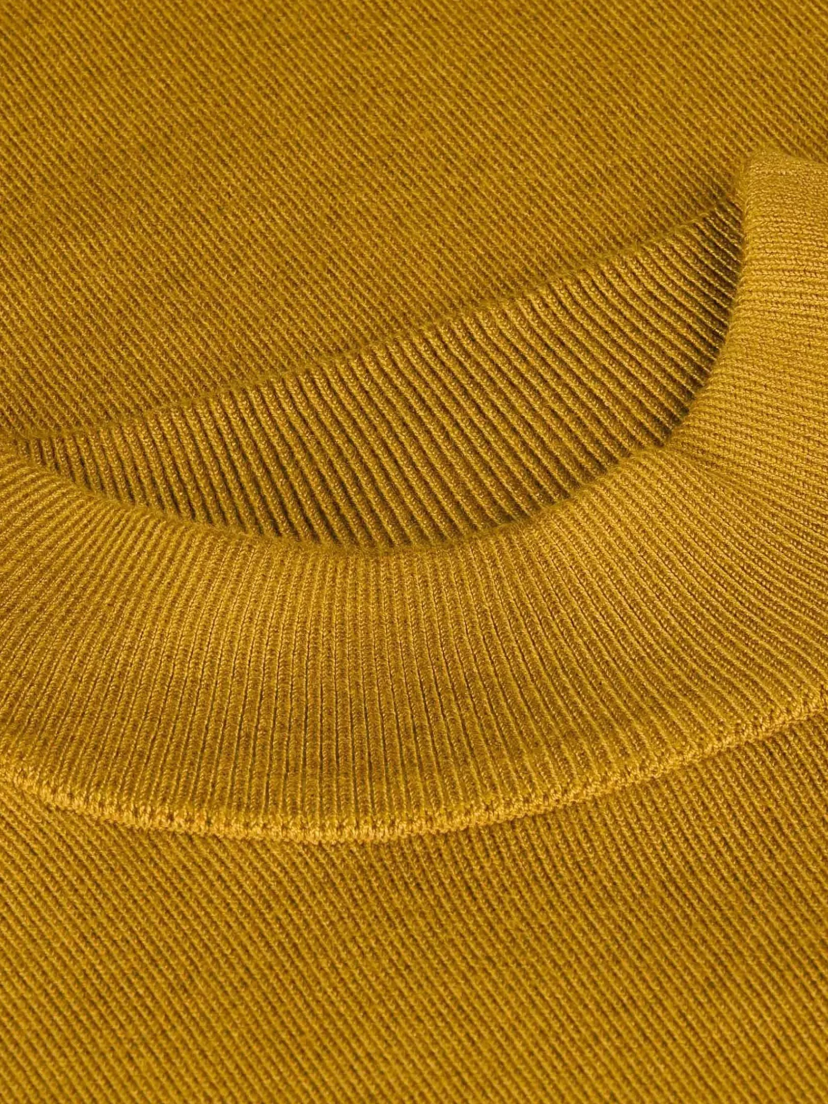 Wam Denim Sweaters|Siena Round-Necked Dark Yellow Sweater