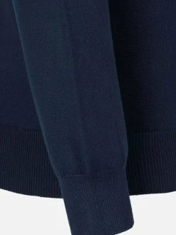 Wam Denim Sweaters|Siena Round-Necked Navy Sweater