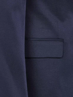 Wam Denim Colberts|Single Breasted Textured Navy Colbert