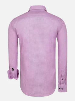 Wam Denim Overhemd Lange Mouwen|Sky Lake Pink Micro Patterned Overhemd Lange Mouw