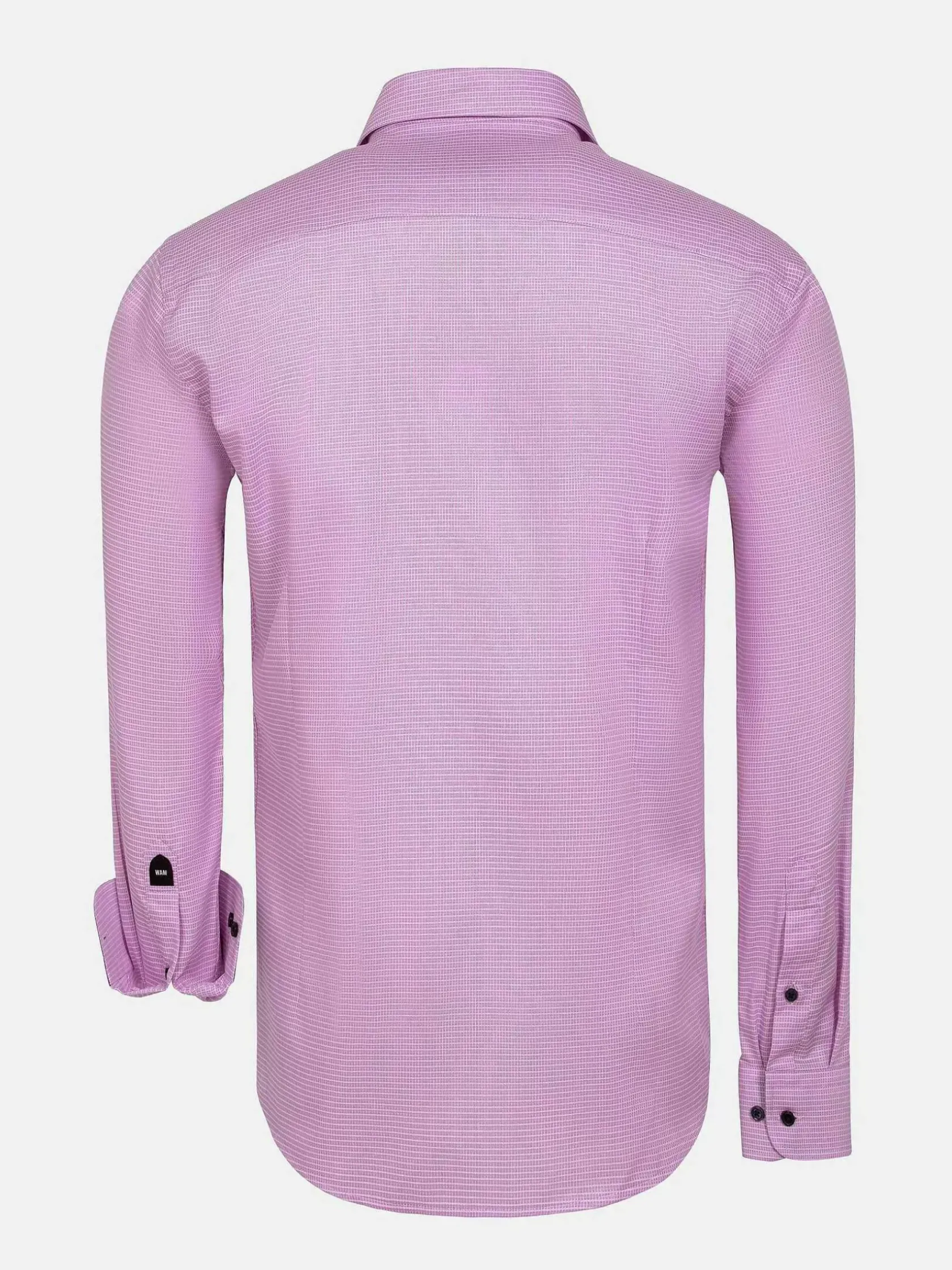 Wam Denim Overhemd Lange Mouwen|Sky Lake Pink Micro Patterned Overhemd Lange Mouw