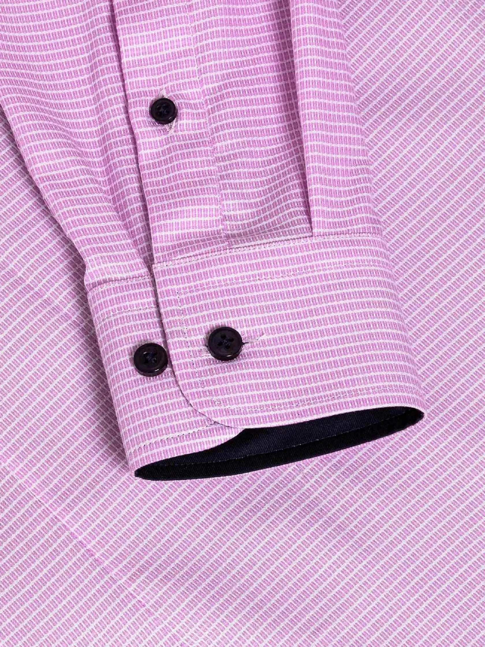 Wam Denim Overhemd Lange Mouwen|Sky Lake Pink Micro Patterned Overhemd Lange Mouw