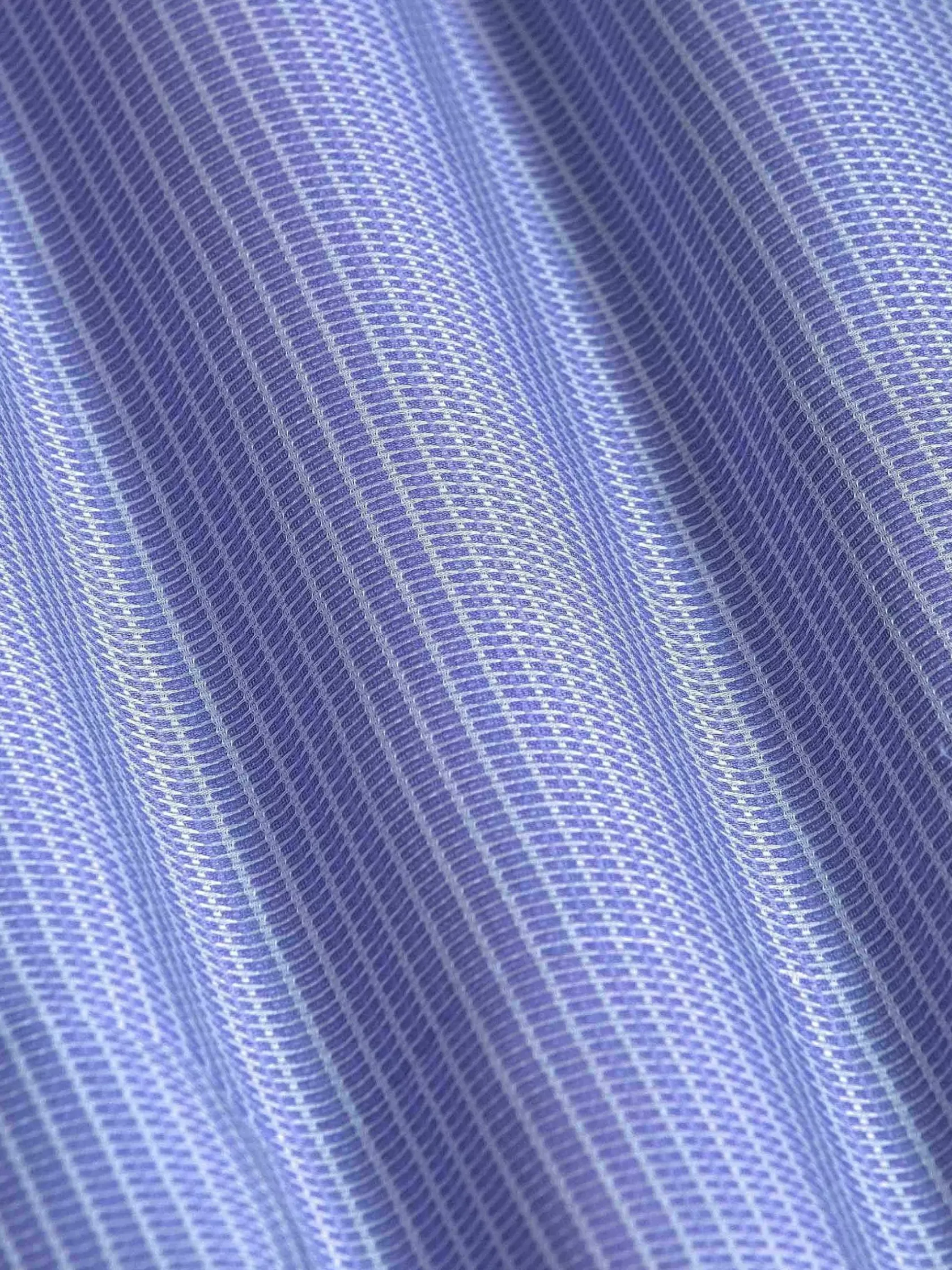 Wam Denim Overhemd Lange Mouwen|Sky Lake Royal Blue Micro Patterned Overhemd Lange Mouw