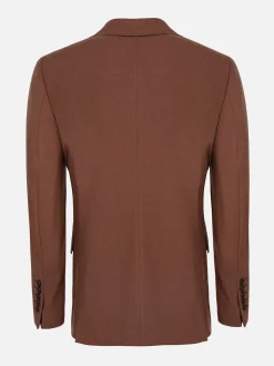 Wam Denim Colberts|Slim Fit Brown Textured Colbert