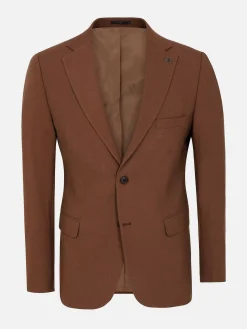 Wam Denim Colberts|Slim Fit Brown Textured Colbert