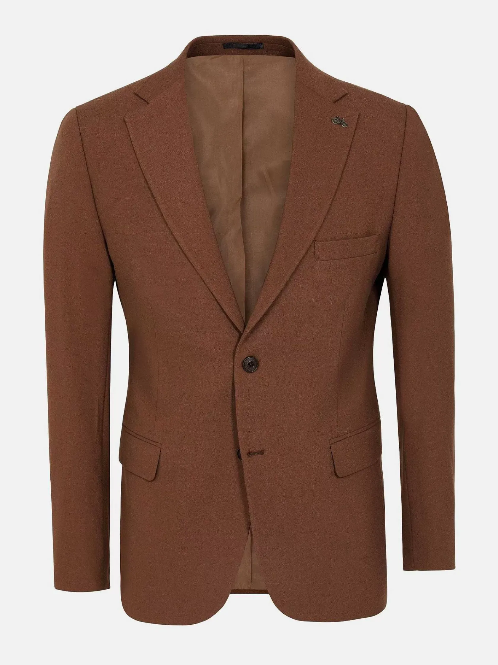 Wam Denim Colberts|Slim Fit Brown Textured Colbert