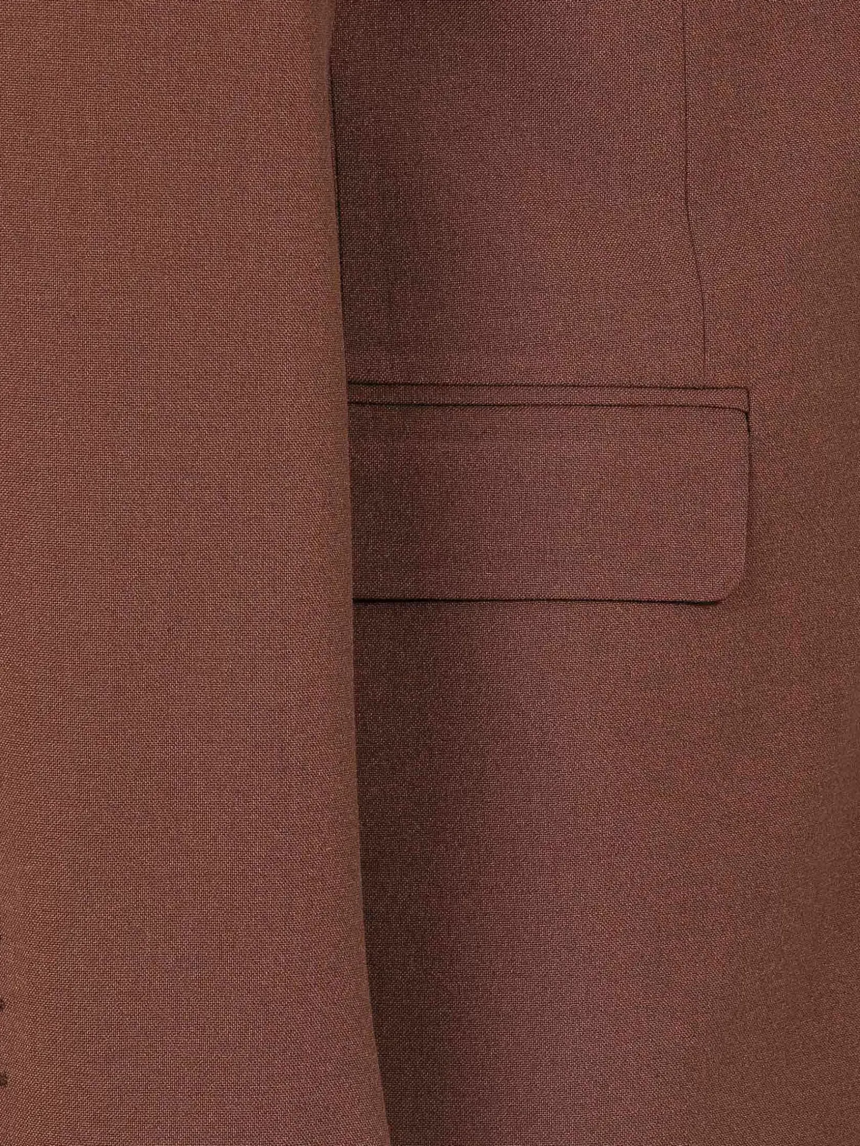 Wam Denim Colberts|Slim Fit Brown Textured Colbert
