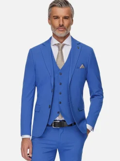 Wam Denim Colberts|Slim Fit Indigo Textured Colbert