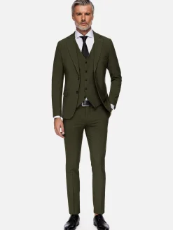 Wam Denim Colberts|Slim Fit Khaki Textured Colbert
