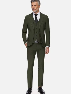 Wam Denim Colberts|Slim Fit Khaki Textured Colbert