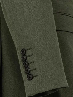 Wam Denim Colberts|Slim Fit Khaki Textured Colbert