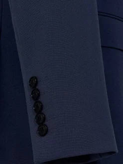 Wam Denim Colberts|Slim Fit Navy Textured Colbert