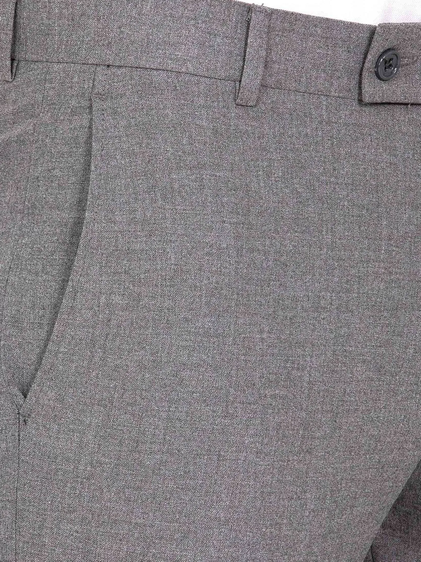 Wam Denim Pantalons|Slim Fit Textured Anthracite Pantalon