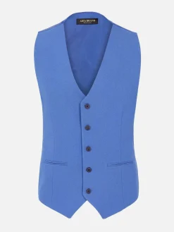 Wam Denim Gilets|Slim Fit Textured Indigo Gilet