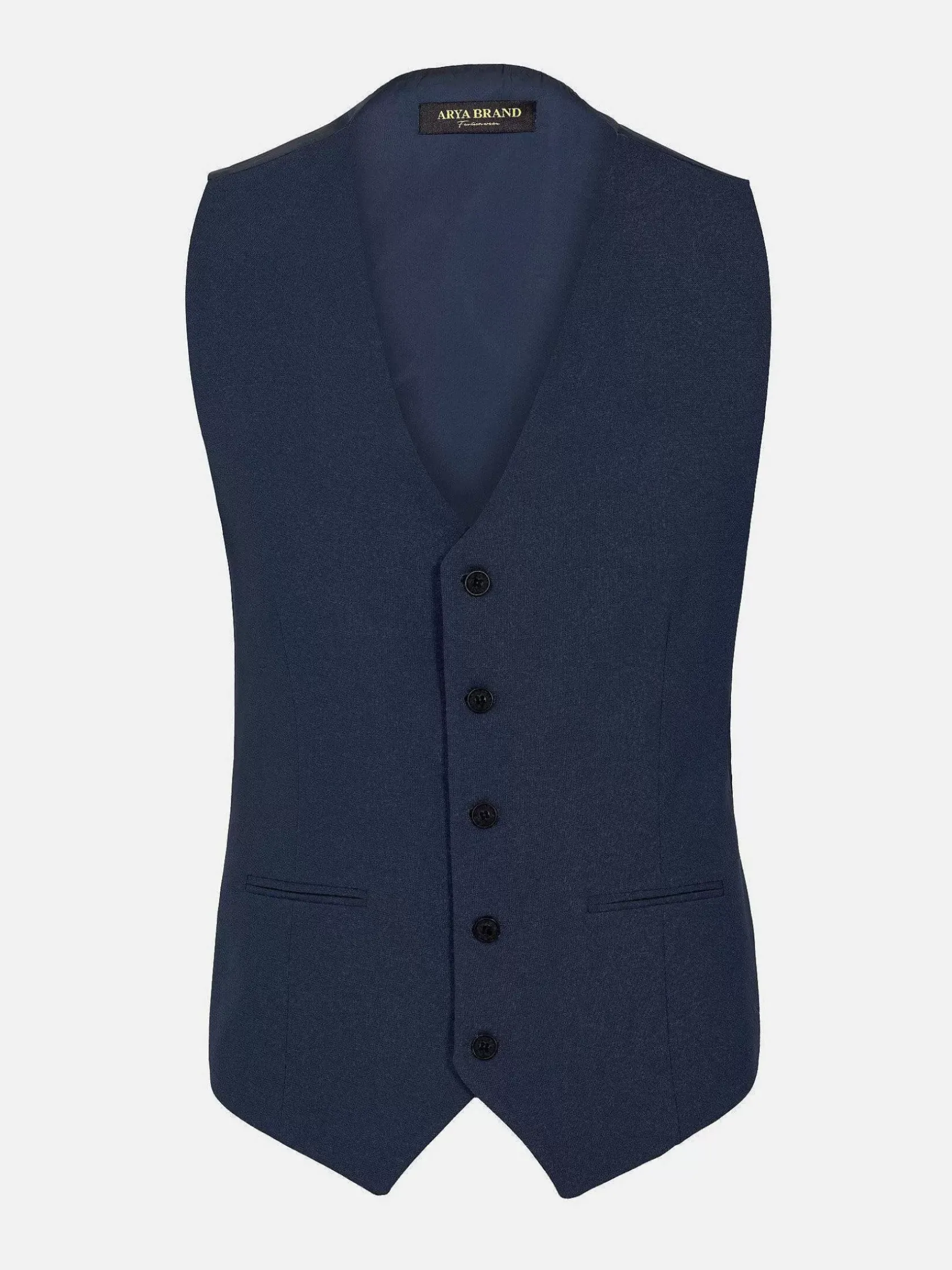 Wam Denim Gilets|Slim Fit Textured Navy Gilet