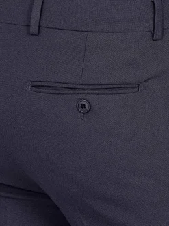 Wam Denim Pantalons|Slim Fit Textured Navy Pantalon