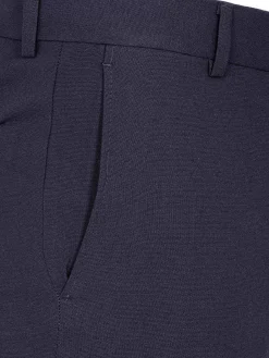 Wam Denim Pantalons|Slim Fit Textured Navy Pantalon