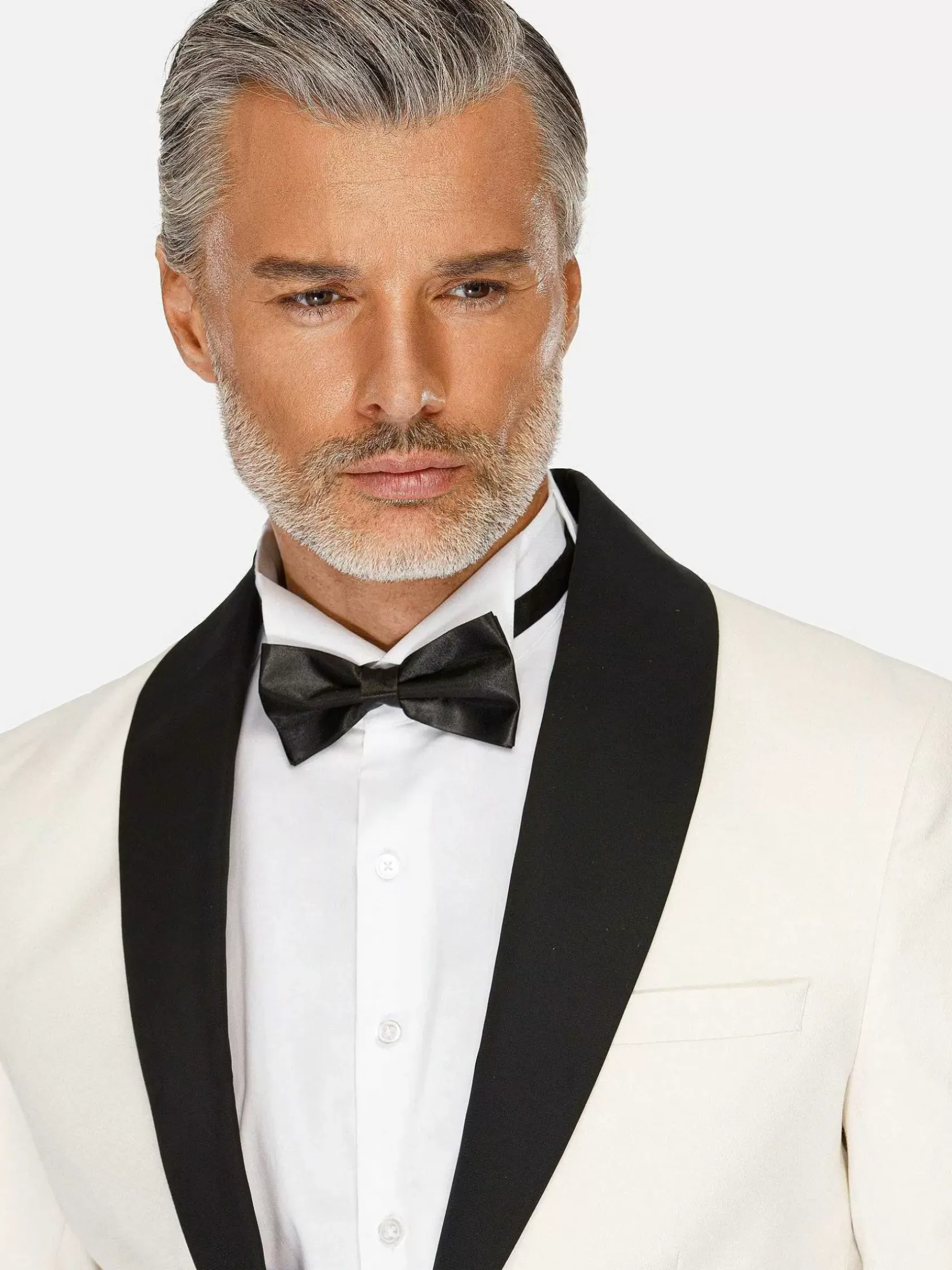 Wam Denim Colberts|Slim Fit White Tuxedo Colbert