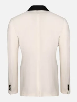 Wam Denim Colberts|Slim Fit White Tuxedo Colbert