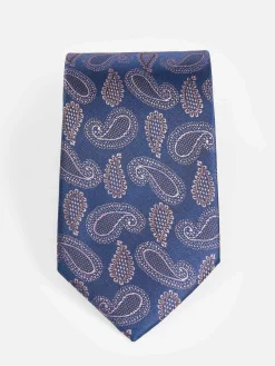 Wam Denim Stropdassen|Stropdas 10002 Paisley Navy Pink