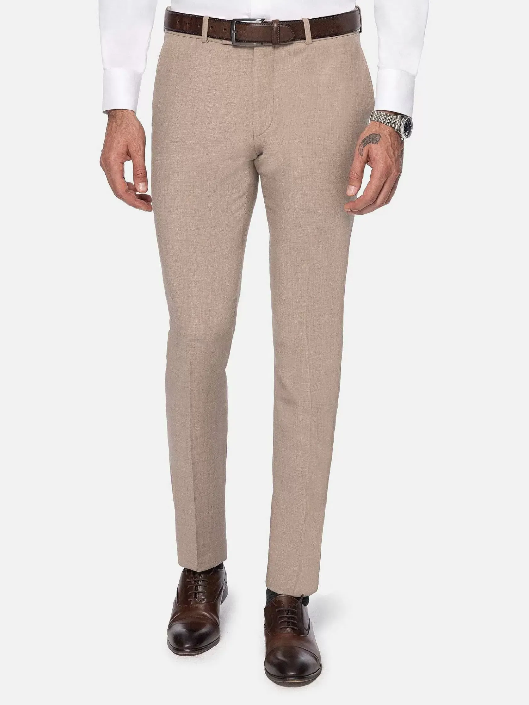 Wam Denim Pantalons|Suit Pantalon 70085 Araya Beige
