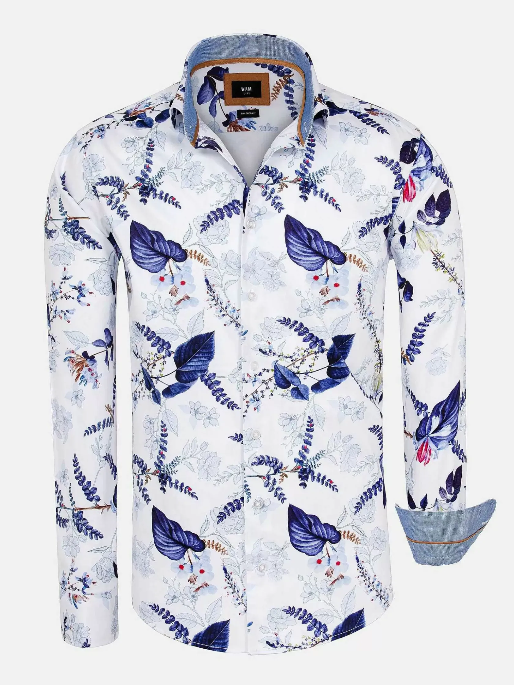 Wam Denim Overhemd Lange Mouwen|Sullivan White Floral Print Overhemd Lange Mouw