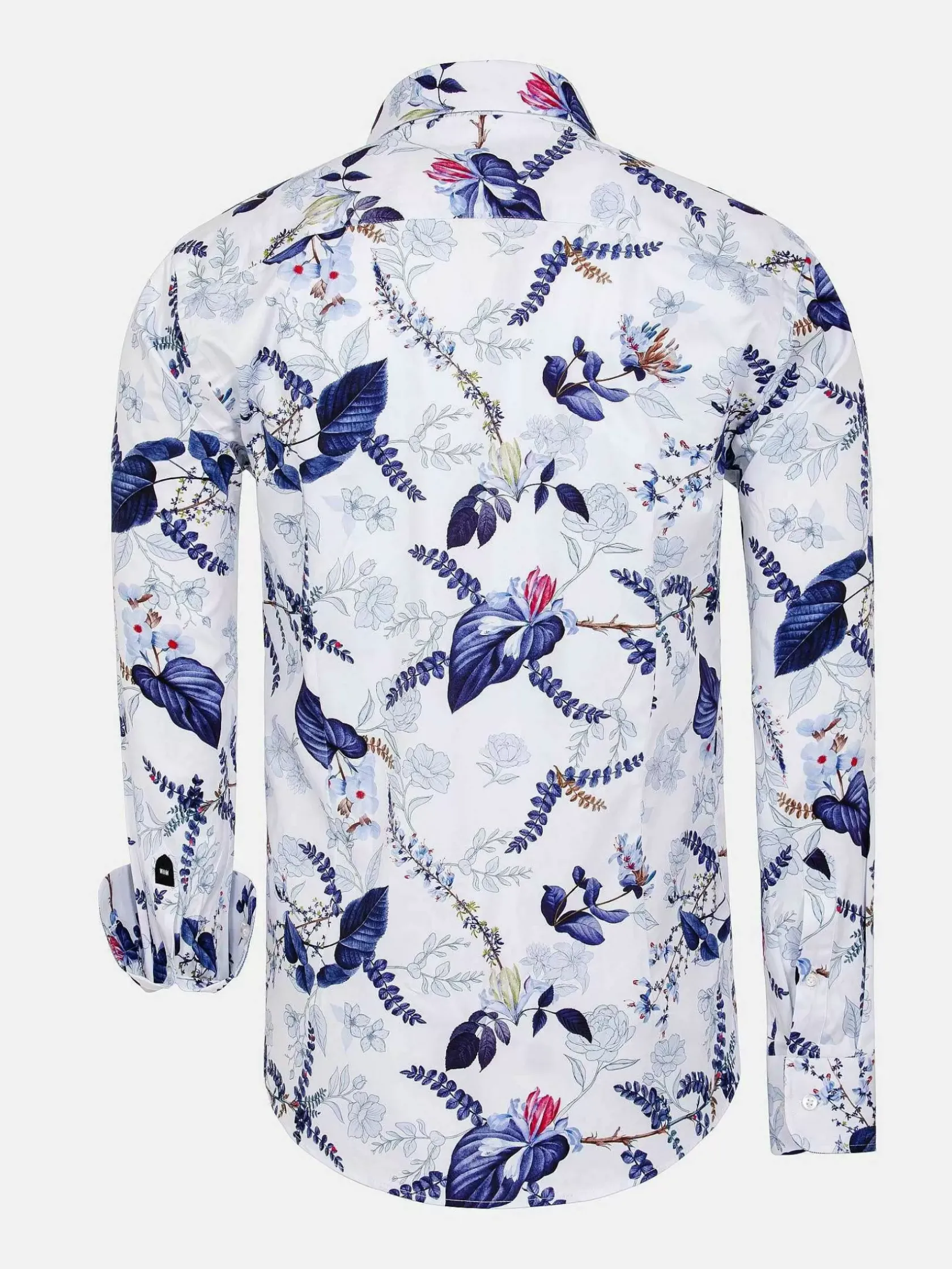 Wam Denim Overhemd Lange Mouwen|Sullivan White Floral Print Overhemd Lange Mouw