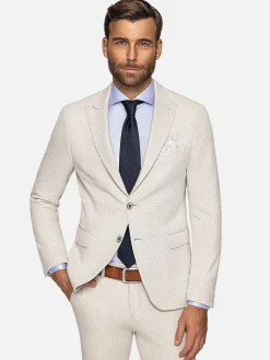Wam Denim Colberts|Sur Mer Slim Fit Single Breasted Beige Colbert