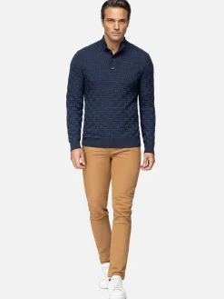 Wam Denim Sweaters|Sweater 76363 Florida Navy