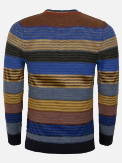 Wam Denim Truien|Sweater 77517 Puebla Royal Blue Yellow