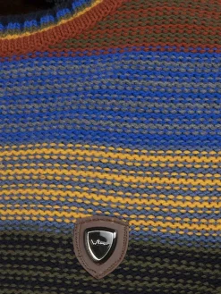 Wam Denim Truien|Sweater 77517 Puebla Royal Blue Yellow