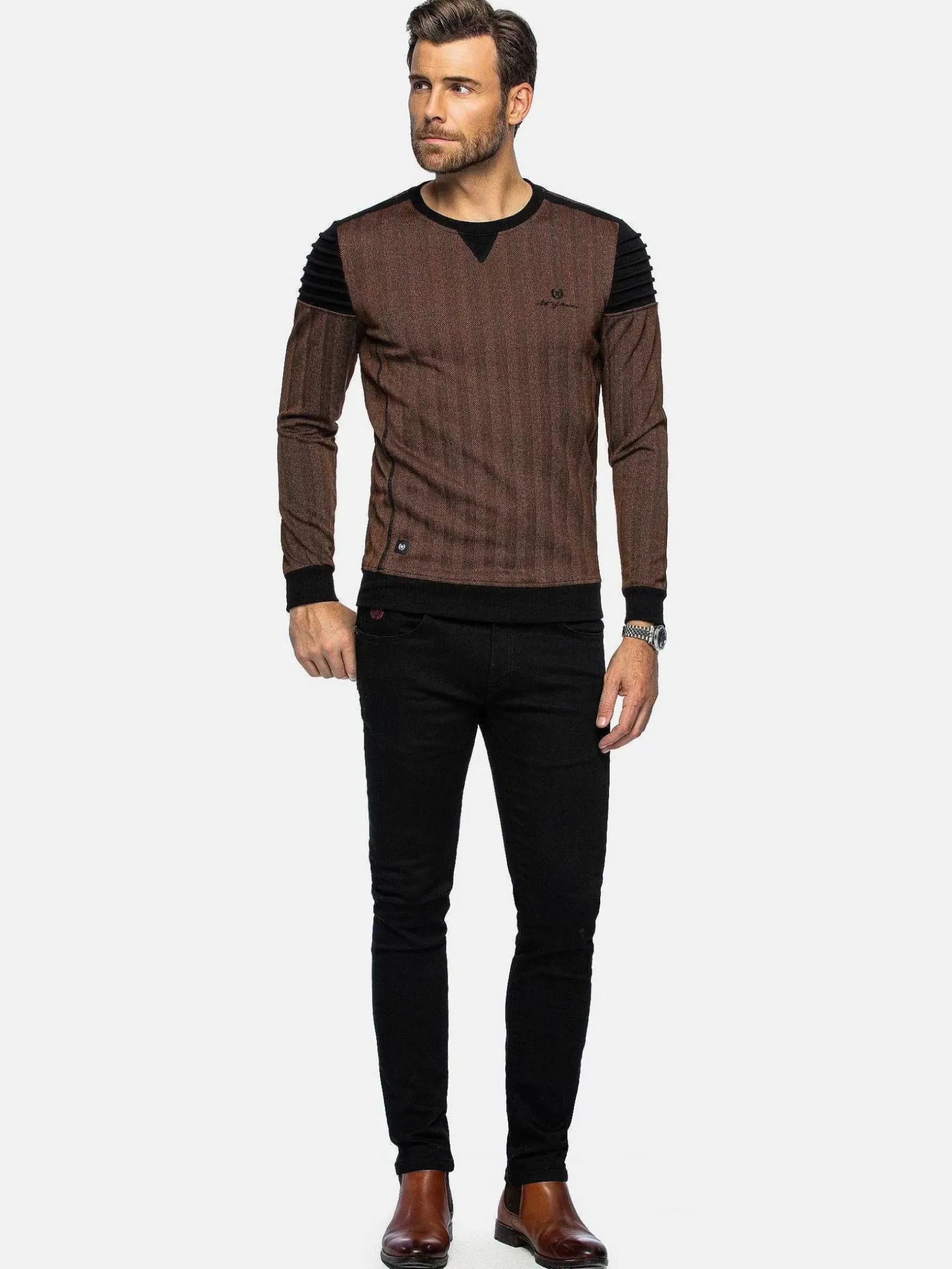 Wam Denim Sweaters|Sweater 76339 Zaire Brown