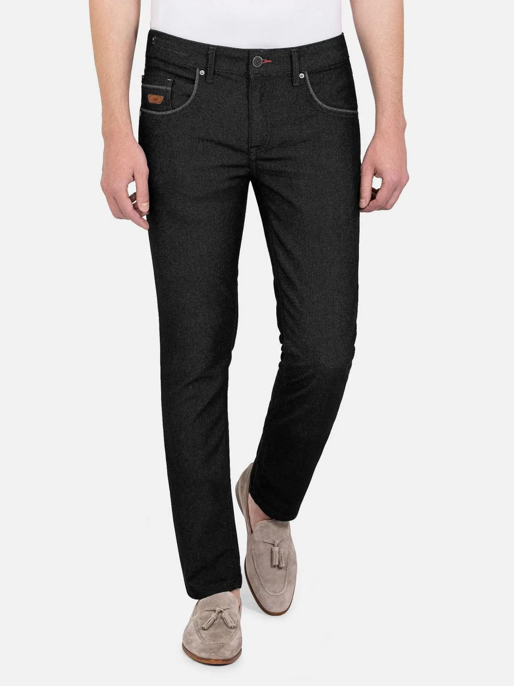 Wam Denim Jeans|Swindon Stretch Slim Fit Black Jeans