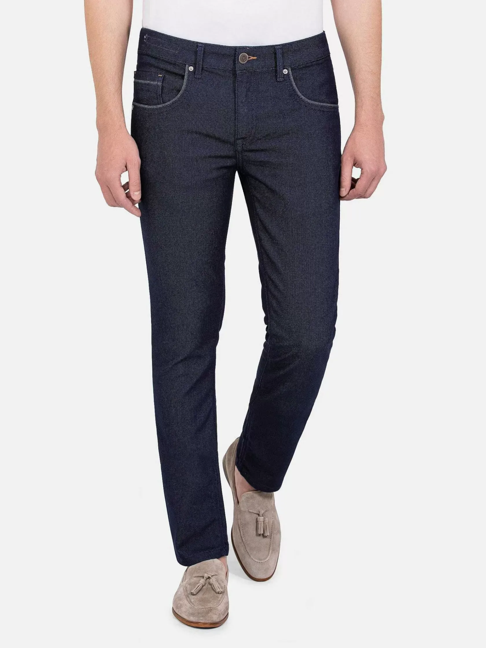 Wam Denim Jeans|Swindon Stretch Slim Fit Dark Navy Jeans