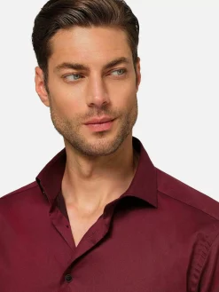Wam Denim Overhemd Lange Mouwen|Tempesta Plain Cotton Purple Overhemd Lange Mouw