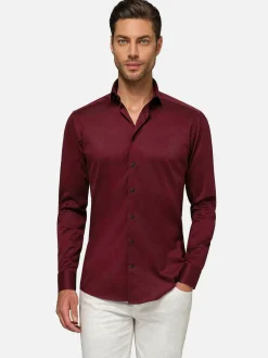 Wam Denim Overhemd Lange Mouwen|Tempesta Plain Cotton Purple Overhemd Lange Mouw