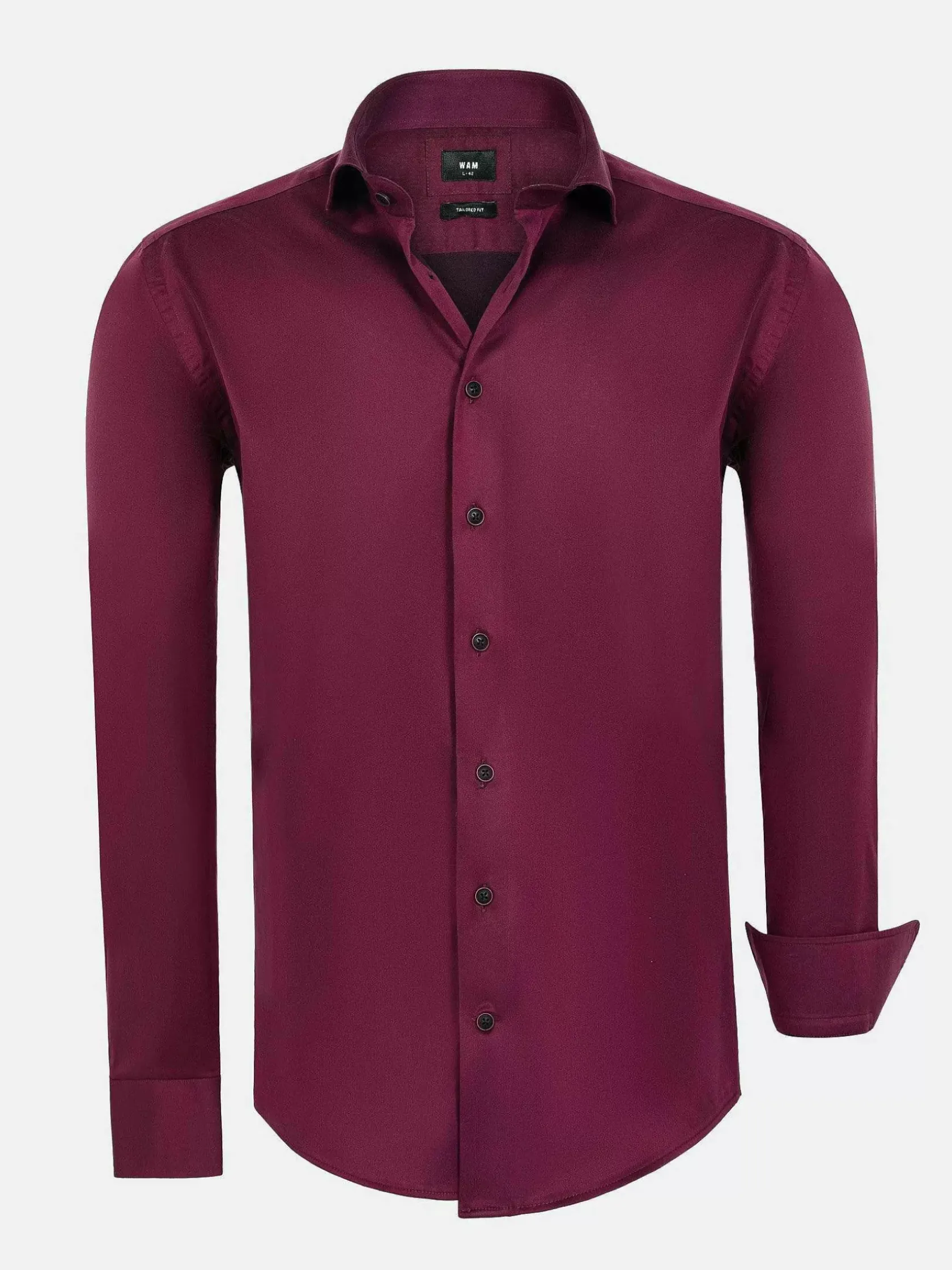 Wam Denim Overhemd Lange Mouwen|Tempesta Plain Cotton Purple Overhemd Lange Mouw