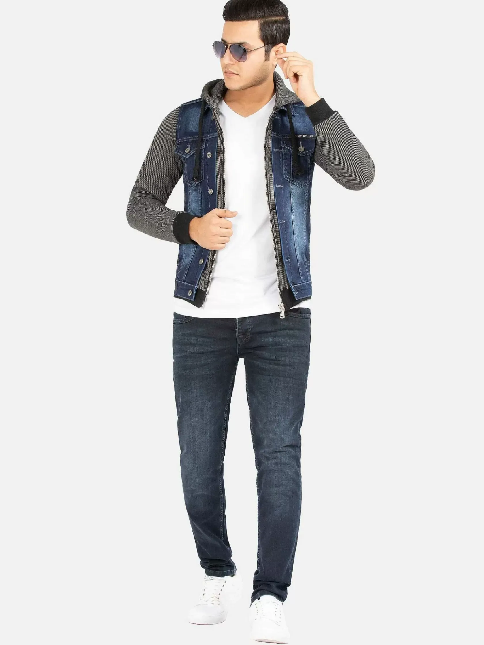 Wam Denim Vesten|Thun Slim Fit Hoodie Navy Black Vesten
