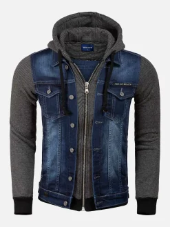 Wam Denim Vesten|Thun Slim Fit Hoodie Navy Black Vesten